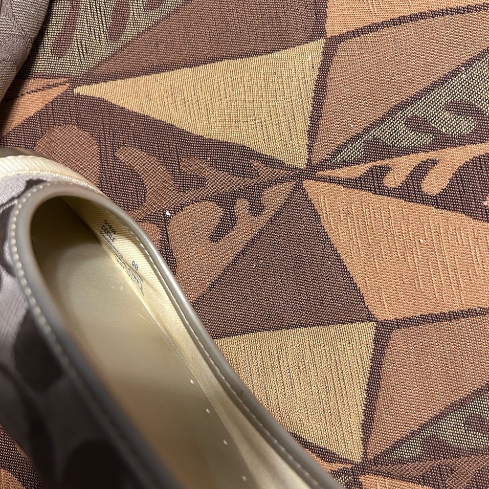 Coach Women's Tan and Silver Loafers - Picture 3 of 6